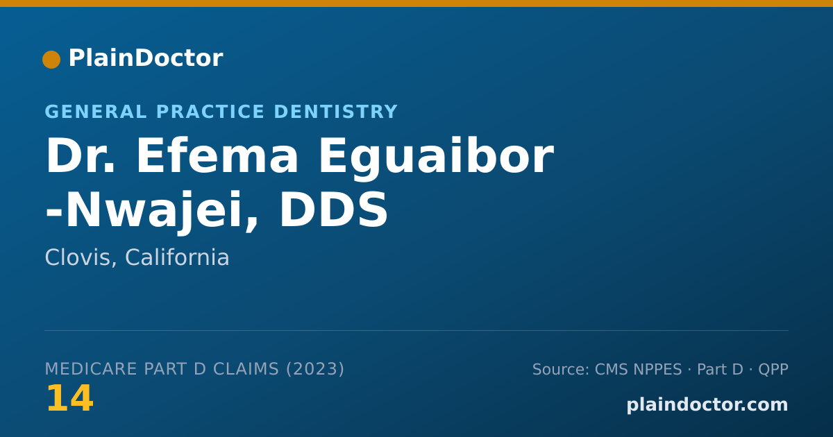 Shareable card for Efema Eguaibor -Nwajei, DDS - General Practice Dentistry, Clovis, CA