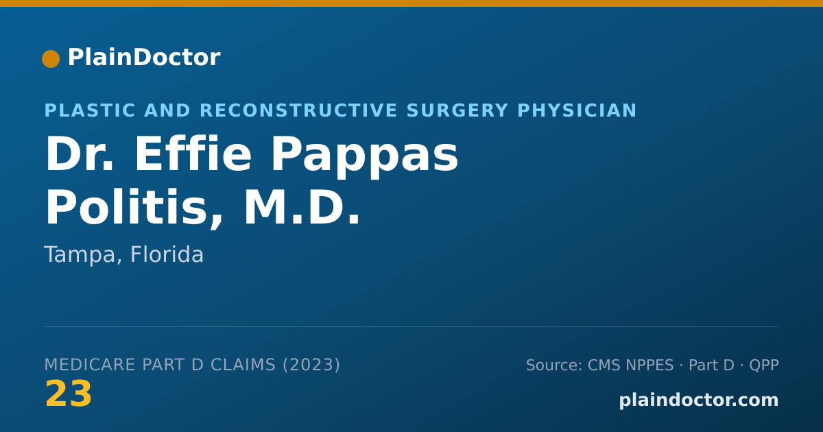 Shareable card for Effie Pappas Politis, M.D. - Plastic and Reconstructive Surgery Physician, Tampa, FL