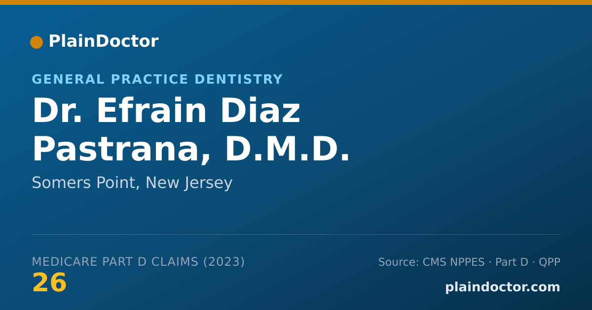 Shareable card for Efrain Diaz Pastrana, D.M.D. - General Practice Dentistry, Somers Point, NJ