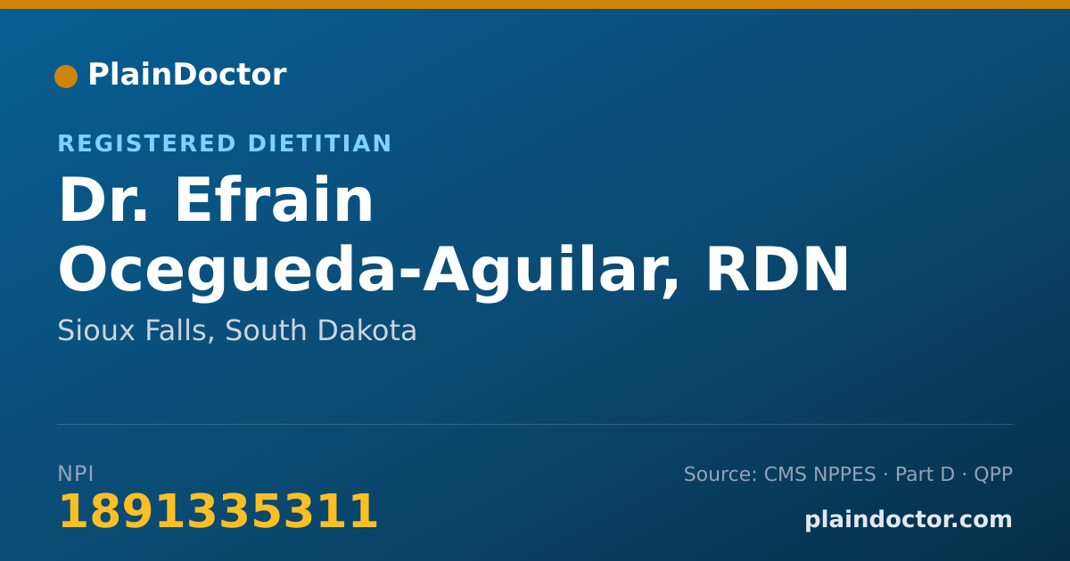 Shareable card for Efrain Ocegueda-Aguilar, RDN - Registered Dietitian, Sioux Falls, SD