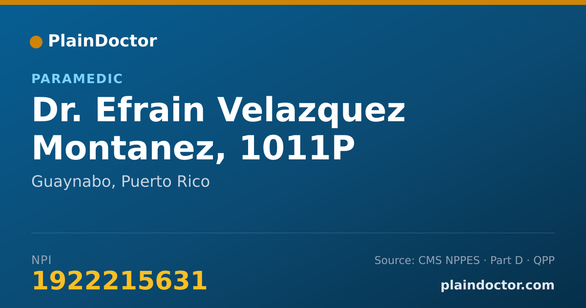 Shareable card for Efrain Velazquez Montanez, 1011P - Paramedic, Guaynabo, PR
