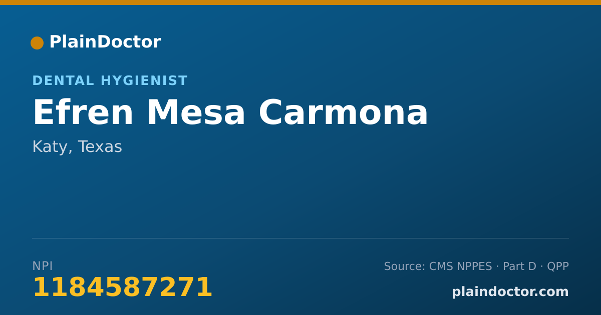 Shareable card for Efren Mesa Carmona - Dental Hygienist, Katy, TX