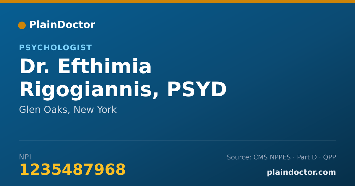 Shareable card for Efthimia Rigogiannis, PSYD - Psychologist, Glen Oaks, NY
