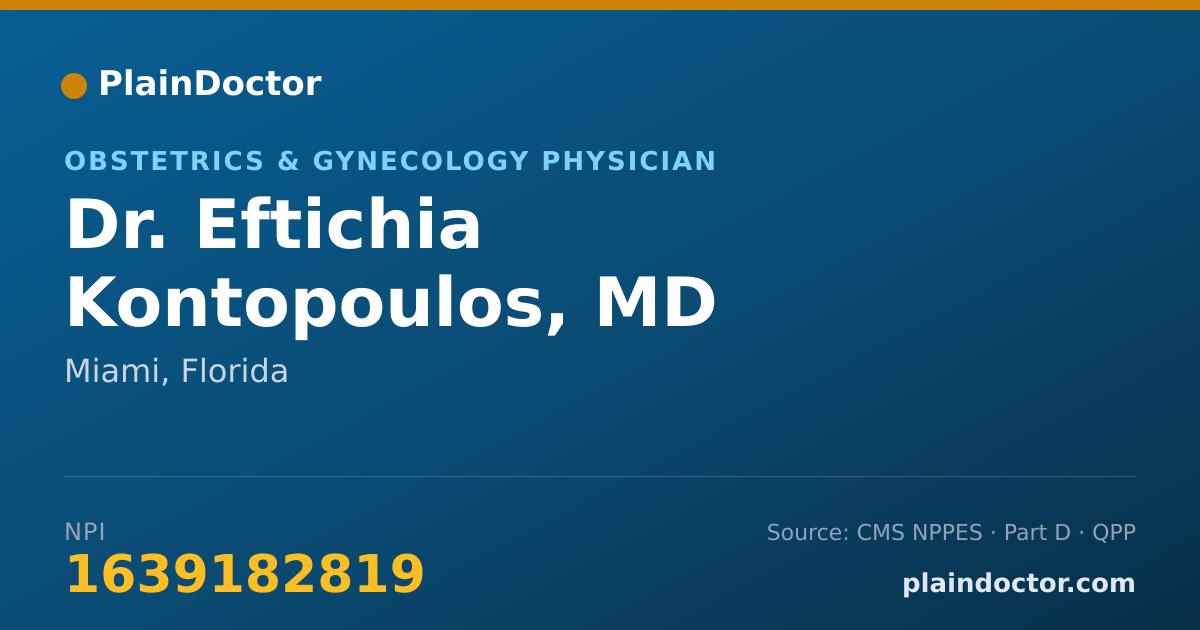 Shareable card for Eftichia Kontopoulos, MD - Obstetrics & Gynecology Physician, Miami, FL