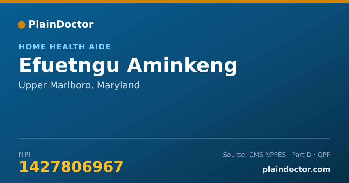 Shareable card for Efuetngu Aminkeng - Home Health Aide, Upper Marlboro, MD