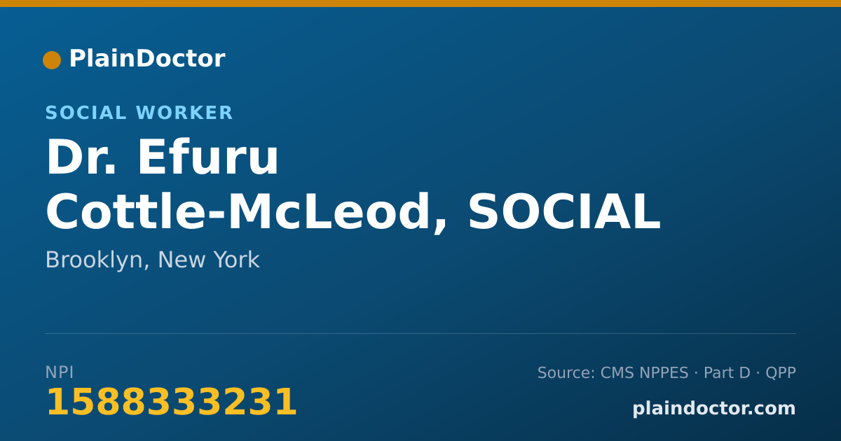 Shareable card for Efuru Cottle-McLeod, SOCIAL WORKER - Social Worker, Brooklyn, NY