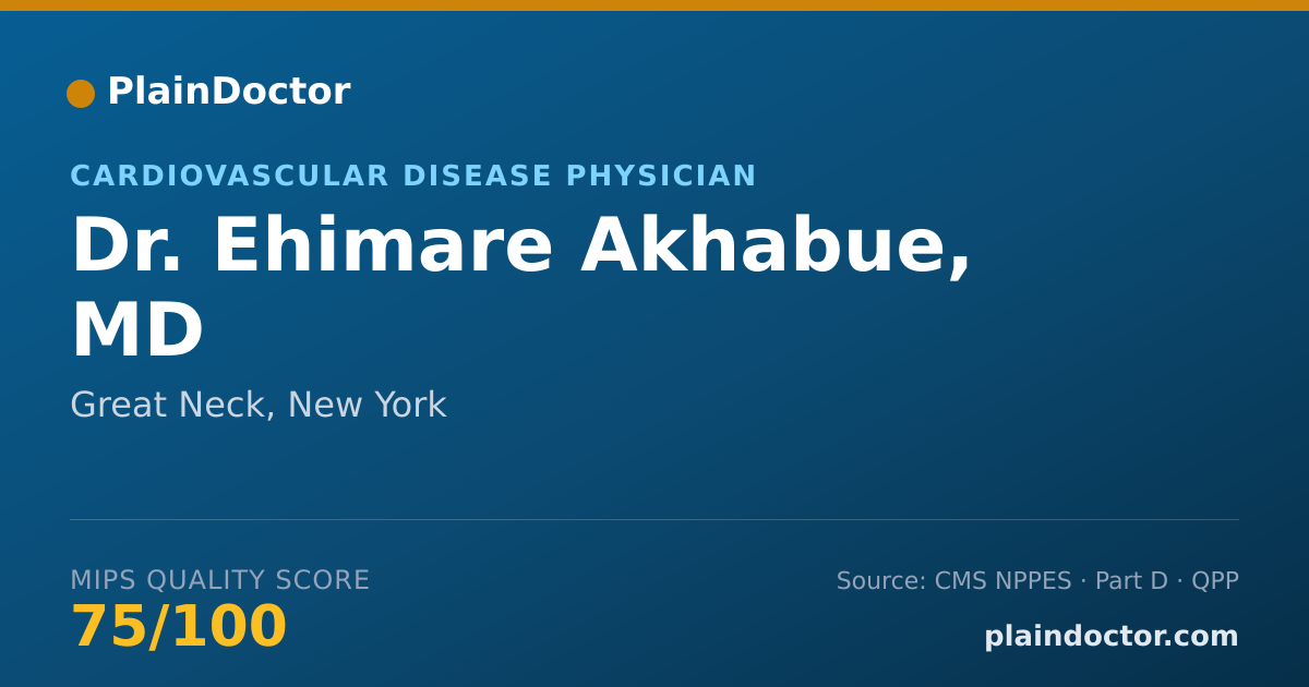 Shareable card for Ehimare Akhabue, MD - Cardiovascular Disease Physician, Great Neck, NY