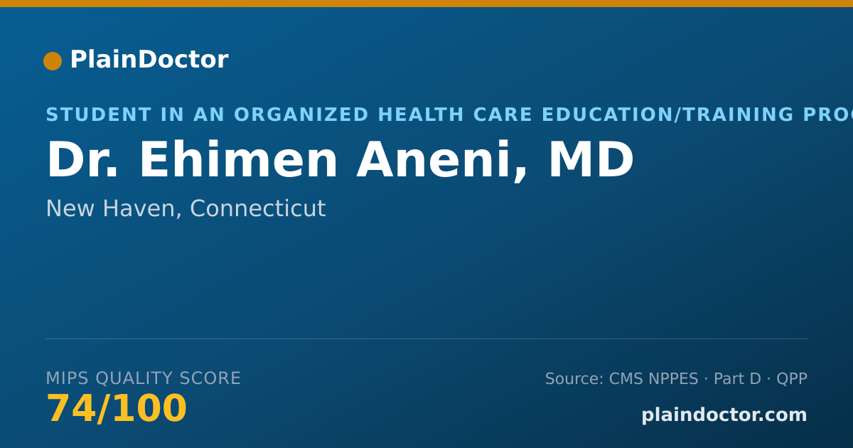 Shareable card for Ehimen Aneni, MD - Student in an Organized Health Care Education/Training Program, New Haven, CT