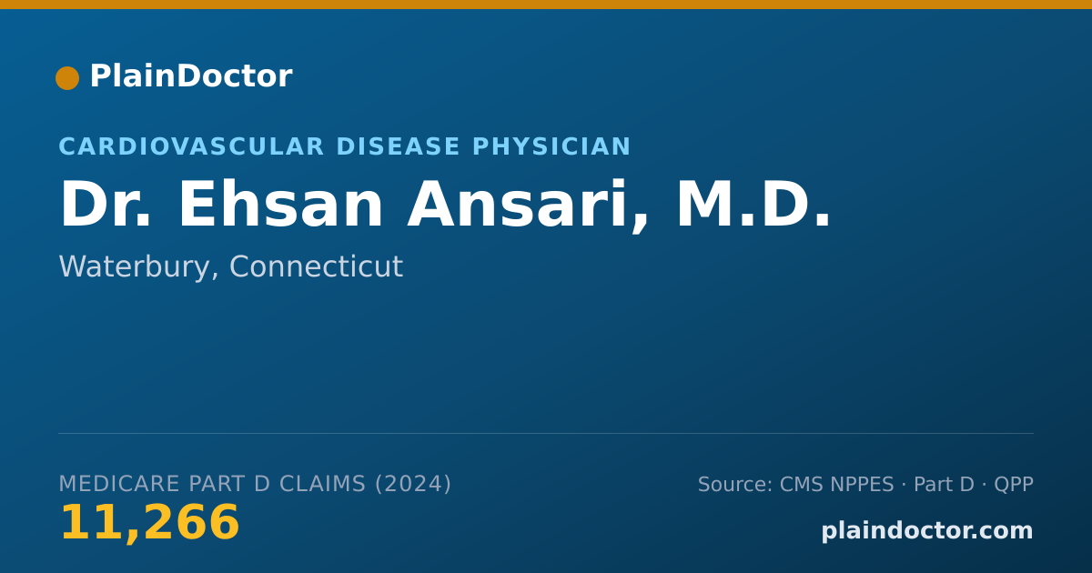 Shareable card for Ehsan Ansari, M.D. - Cardiovascular Disease Physician, Waterbury, CT