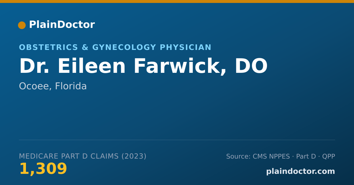 Shareable card for Eileen Farwick, DO - Obstetrics & Gynecology Physician, Ocoee, FL