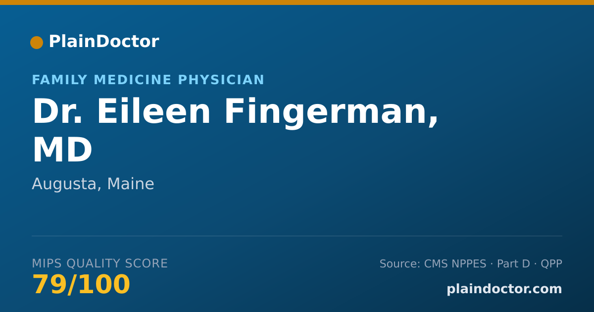 Shareable card for Eileen Fingerman, MD - Family Medicine Physician, Augusta, ME