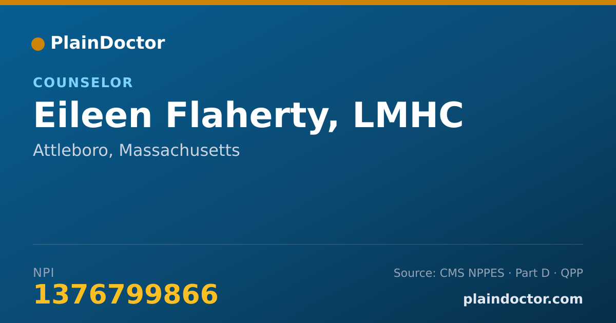 Shareable card for Eileen Flaherty, PRINCIPAL COUNSELOR - Mental Health Counselor, Pawtucket, RI