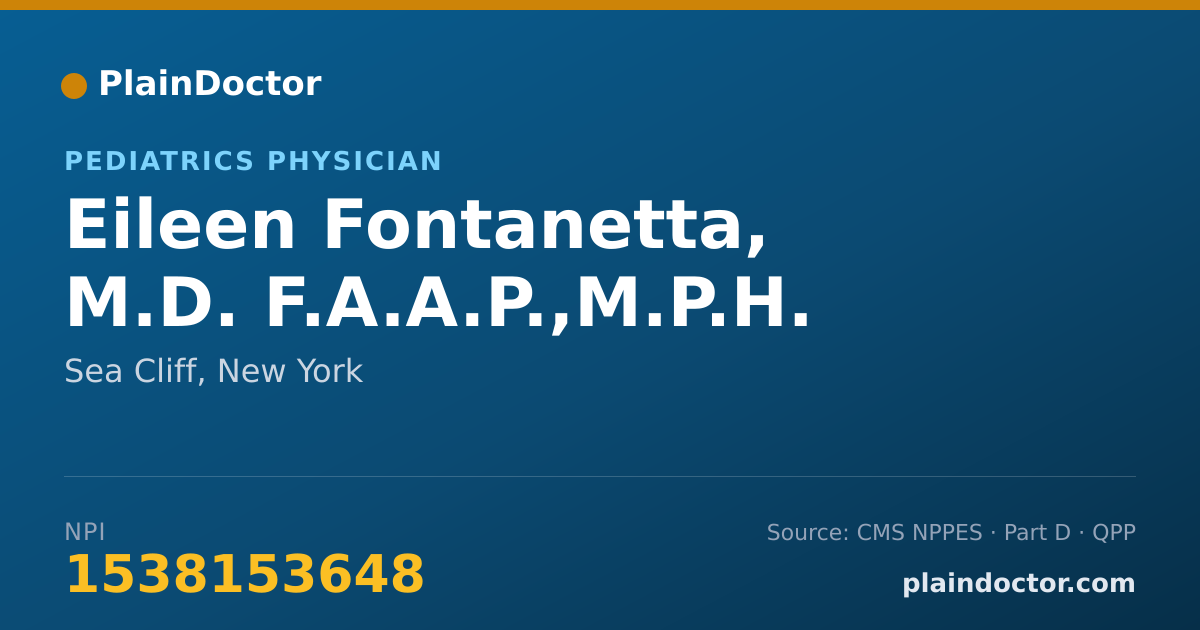 Shareable card for Eileen Fontanetta, M.D. F.A.A.P.,M.P.H. - Pediatrics Physician, Sea Cliff, NY