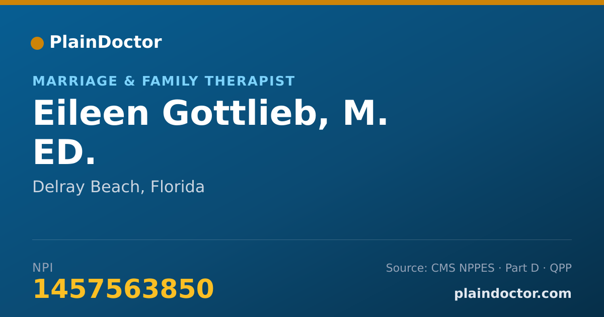 Shareable card for Eileen Gottlieb, M. ED. - Marriage & Family Therapist, Delray Beach, FL