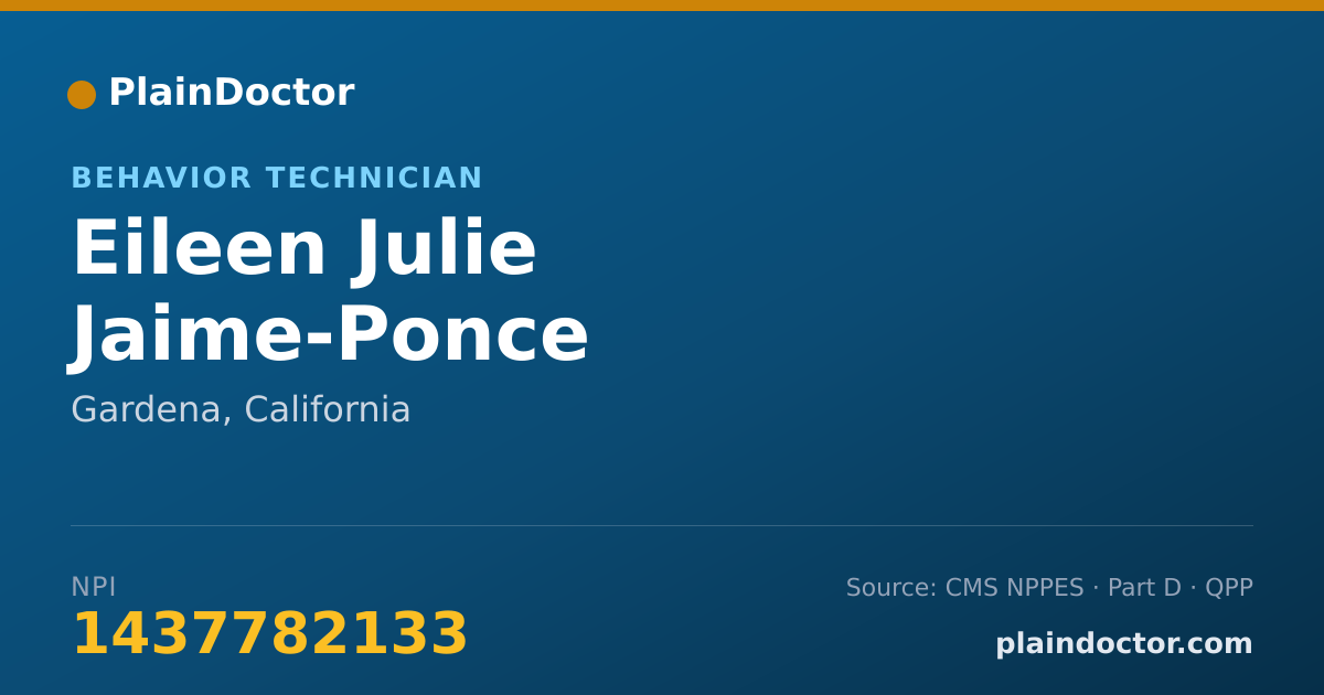 Shareable card for Eileen Julie Jaime-Ponce - Behavior Technician, Gardena, CA