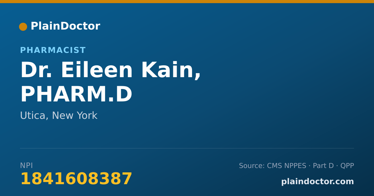 Shareable card for Eileen Kain, PHARM.D - Pharmacist, Utica, NY