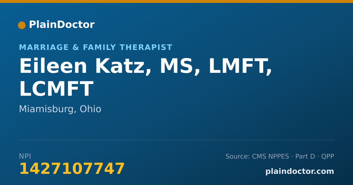 Shareable card for Eileen Katz, MS, LMFT, LCMFT - Marriage & Family Therapist, Miamisburg, OH