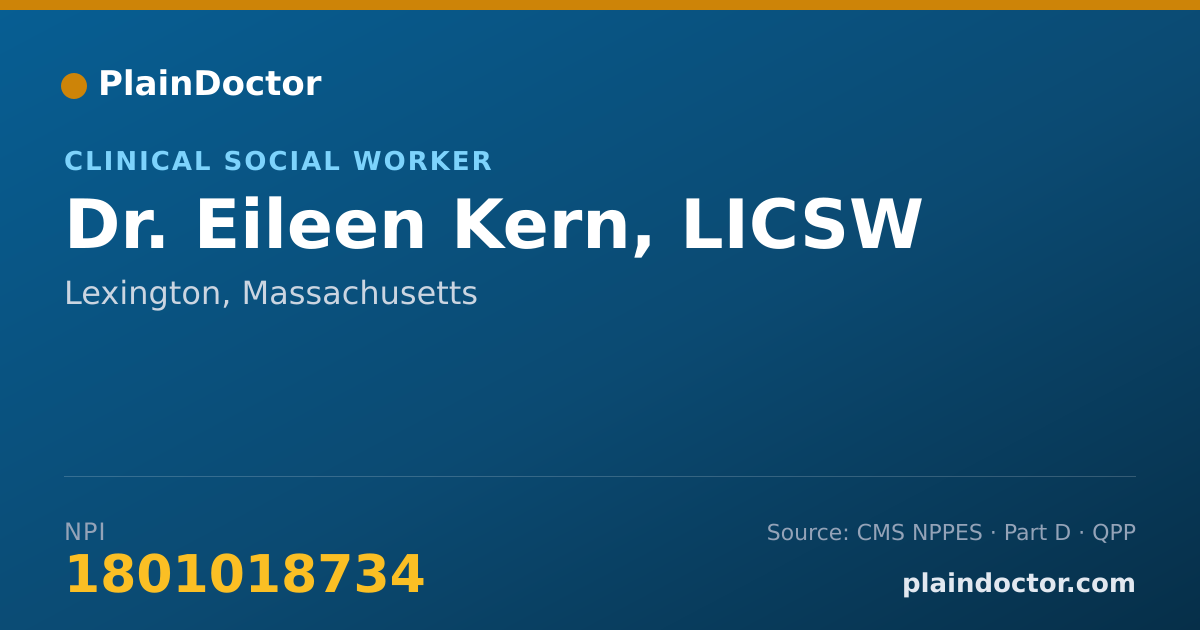 Shareable card for Eileen Kern, LICSW - Clinical Social Worker, Lexington, MA