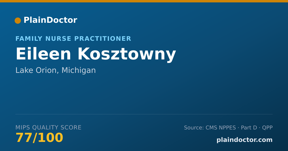 Shareable card for Eileen Kosztowny - Family Nurse Practitioner, Lake Orion, MI
