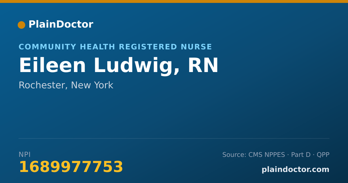 Shareable card for Eileen Ludwig, RN - Community Health Registered Nurse, Rochester, NY