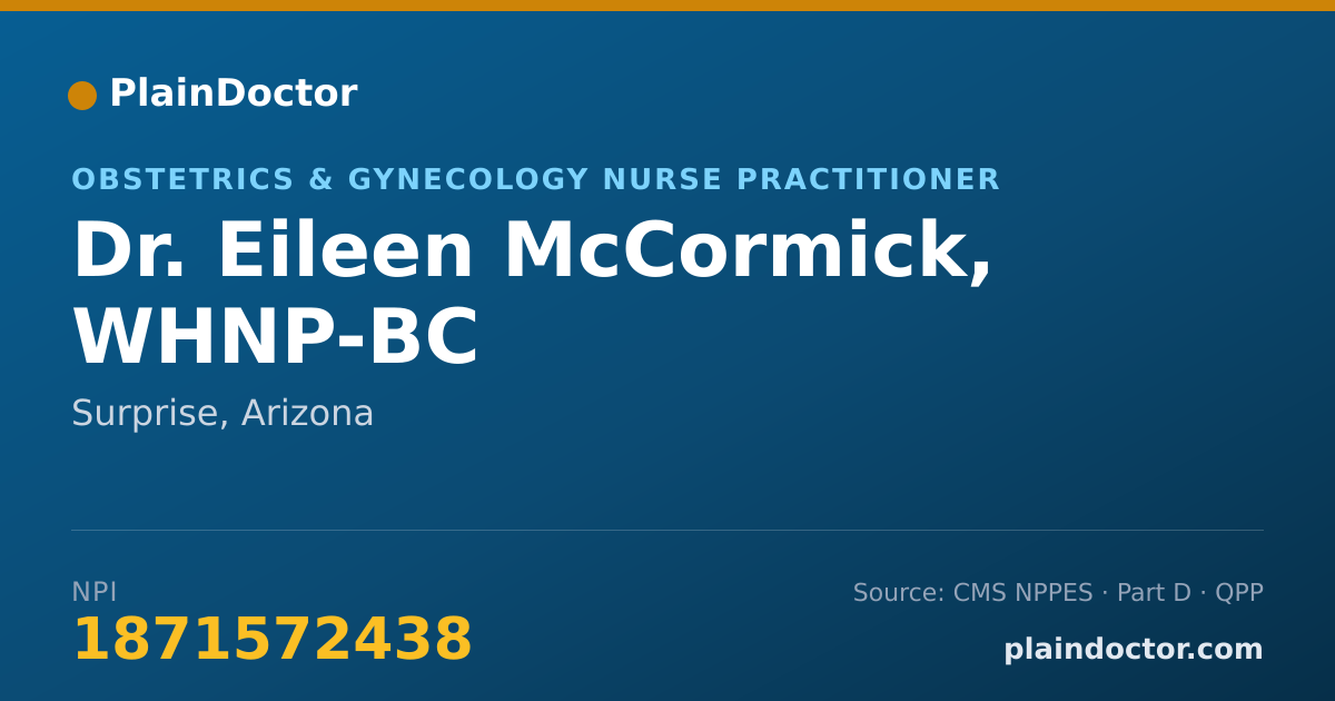 Shareable card for Eileen McCormick, WHNP-BC - Obstetrics & Gynecology Nurse Practitioner, Surprise, AZ