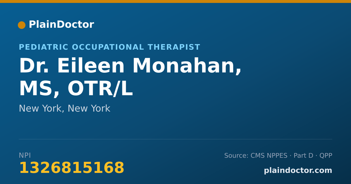 Shareable card for Eileen Monahan, MS, OTR/L - Pediatric Occupational Therapist, New York, NY