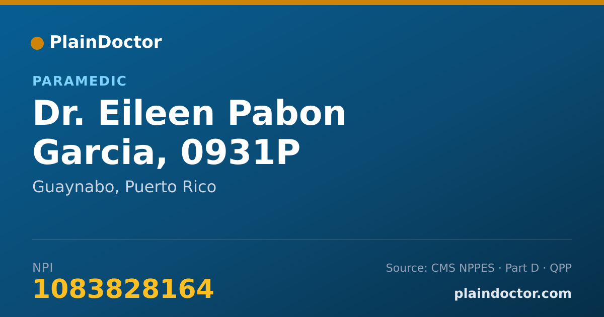 Shareable card for Eileen Pabon Garcia, 0931P - Paramedic, Guaynabo, PR