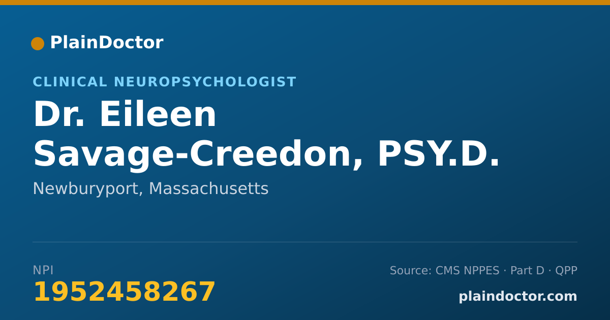 Shareable card for Eileen Savage-Creedon, PSY.D. - Clinical Neuropsychologist, Newburyport, MA