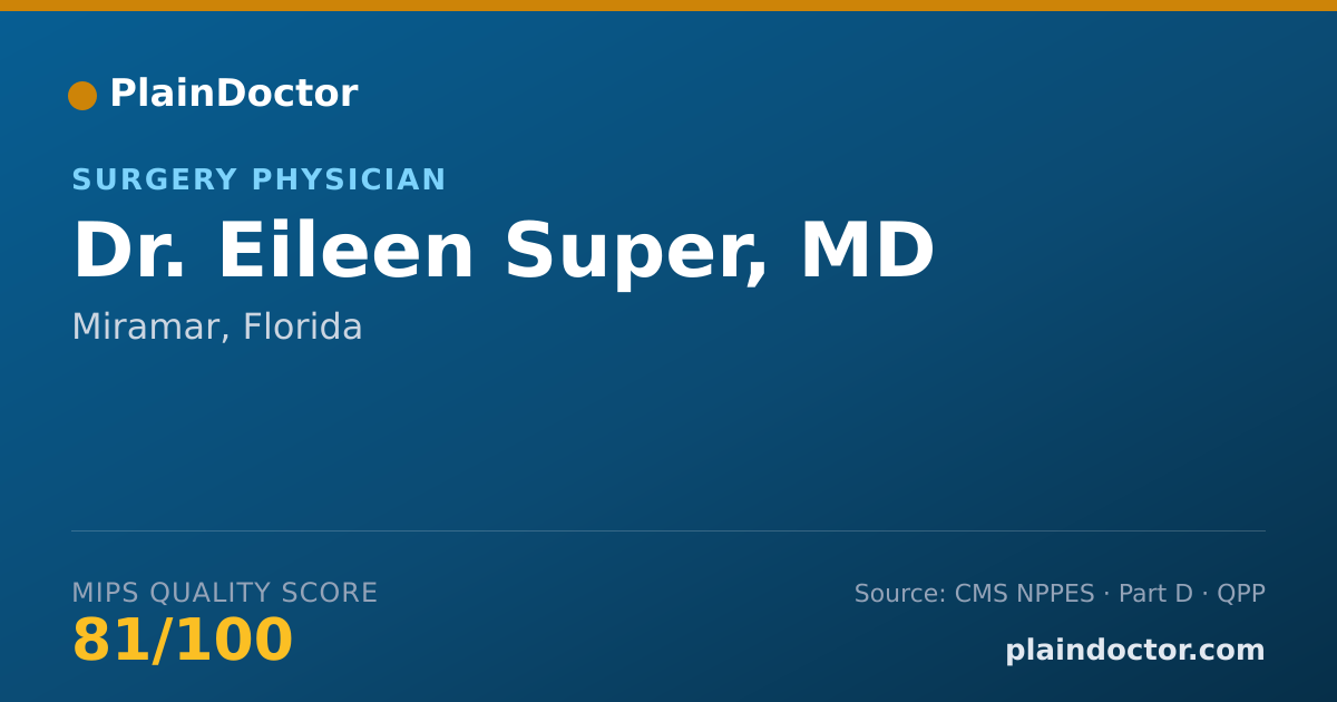 Shareable card for Eileen Super, MD - Surgery Physician, Miramar, FL