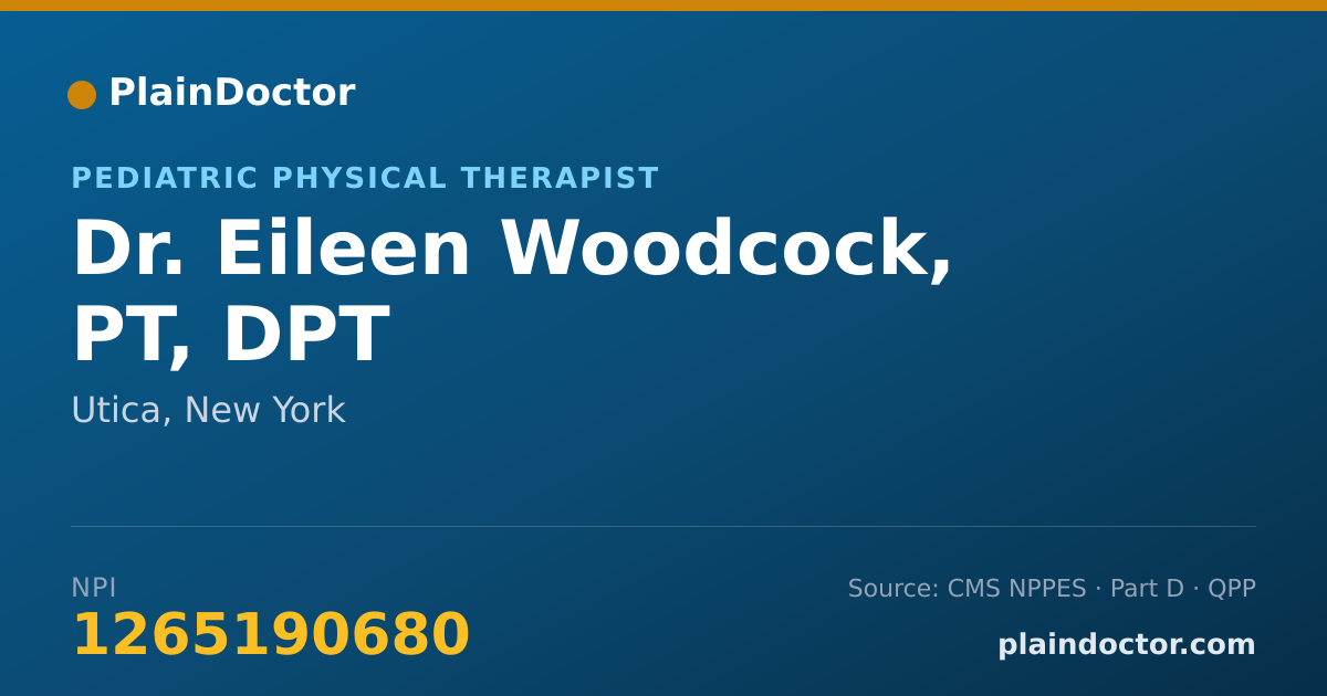 Shareable card for Eileen Woodcock, PT, DPT - Pediatric Physical Therapist, Utica, NY