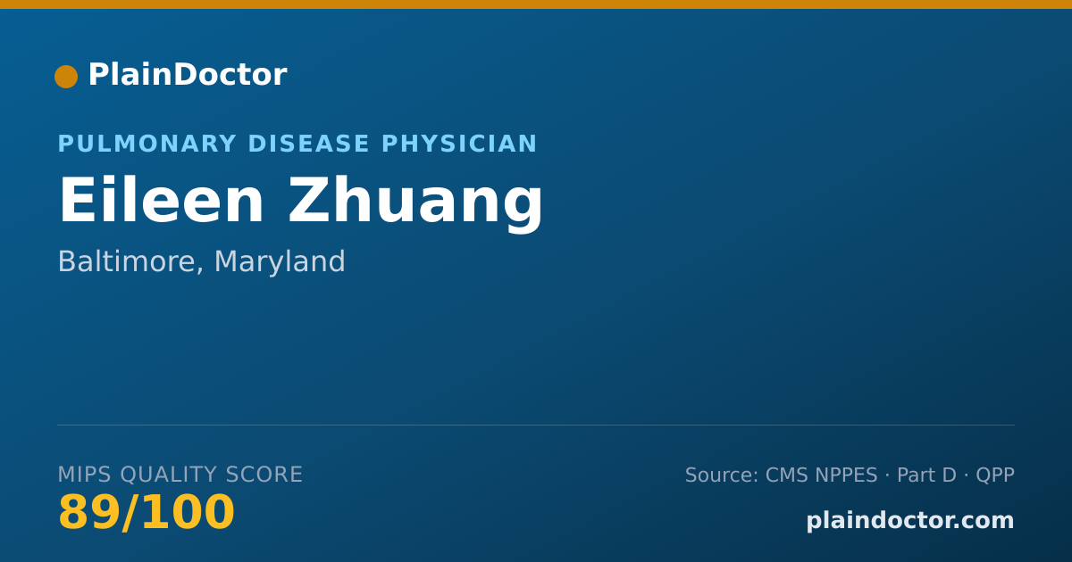 Shareable card for Eileen Zhuang - Pulmonary Disease Physician, Baltimore, MD
