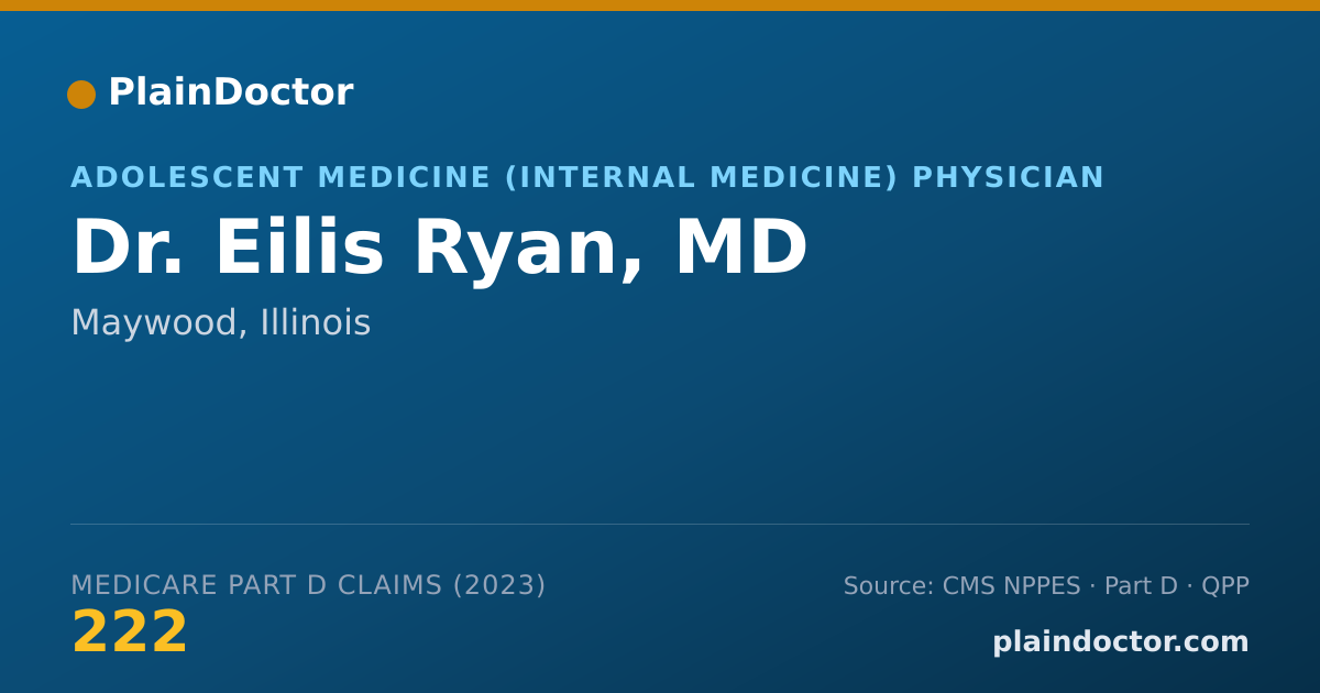 Shareable card for Eilis Ryan, MD - Adolescent Medicine (Internal Medicine) Physician, Maywood, IL