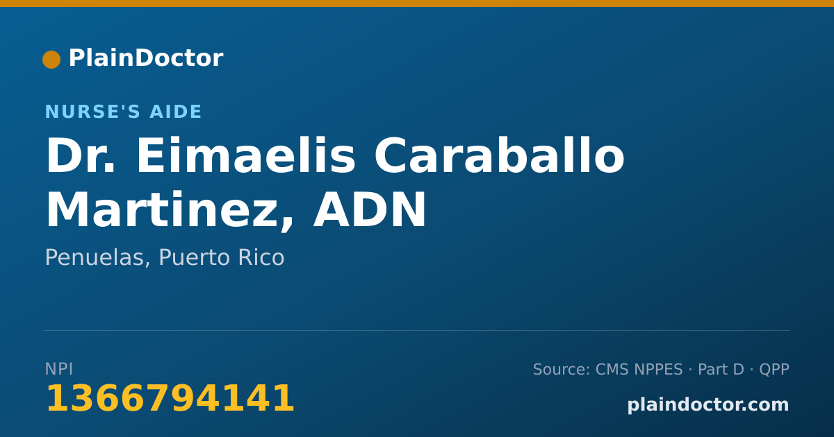 Shareable card for Eimaelis Caraballo Martinez, ADN - Nurse's Aide, Penuelas, PR