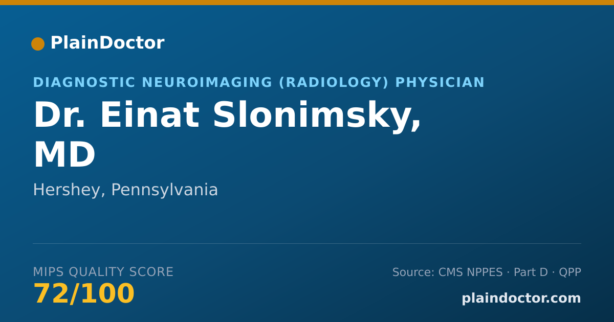 Shareable card for Einat Slonimsky, MD - Diagnostic Neuroimaging (Radiology) Physician, Hershey, PA