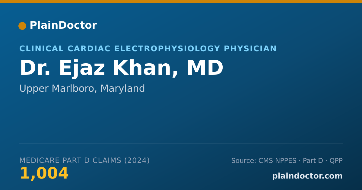 Shareable card for Ejaz Khan, MD - Clinical Cardiac Electrophysiology Physician, Upper Marlboro, MD