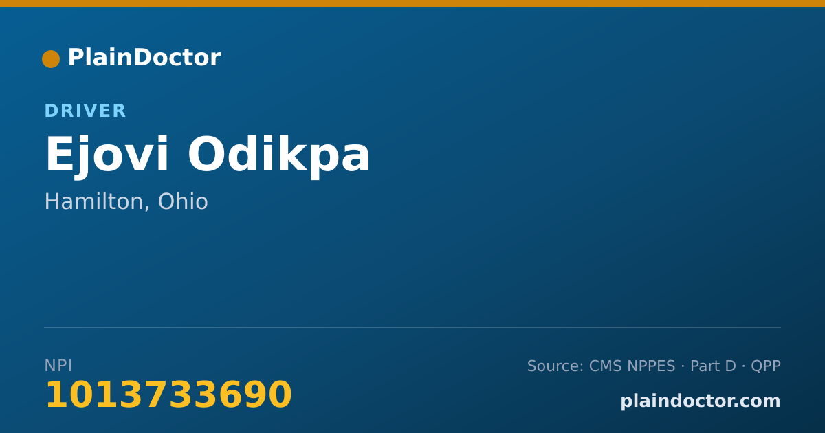 Shareable card for Ejovi Odikpa - Driver, Hamilton, OH
