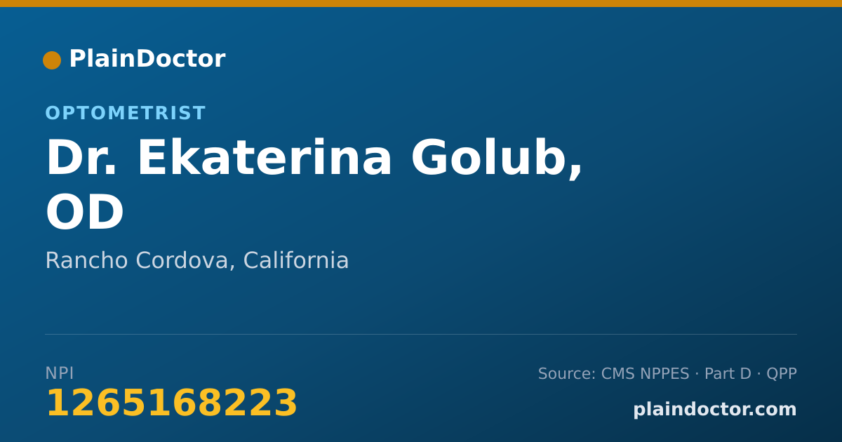 Shareable card for Ekaterina Golub, OD - Optometrist, Rancho Cordova, CA