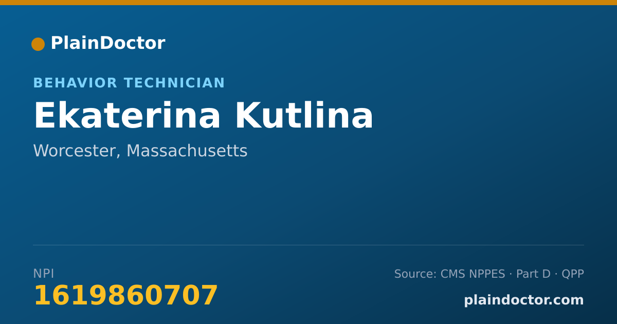 Shareable card for Ekaterina Kutlina - Behavior Technician, Worcester, MA