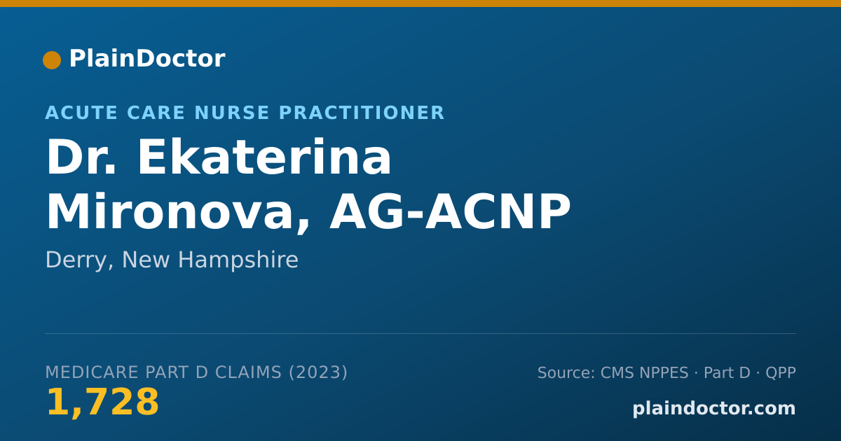 Shareable card for Ekaterina Mironova, AG-ACNP - Acute Care Nurse Practitioner, Derry, NH