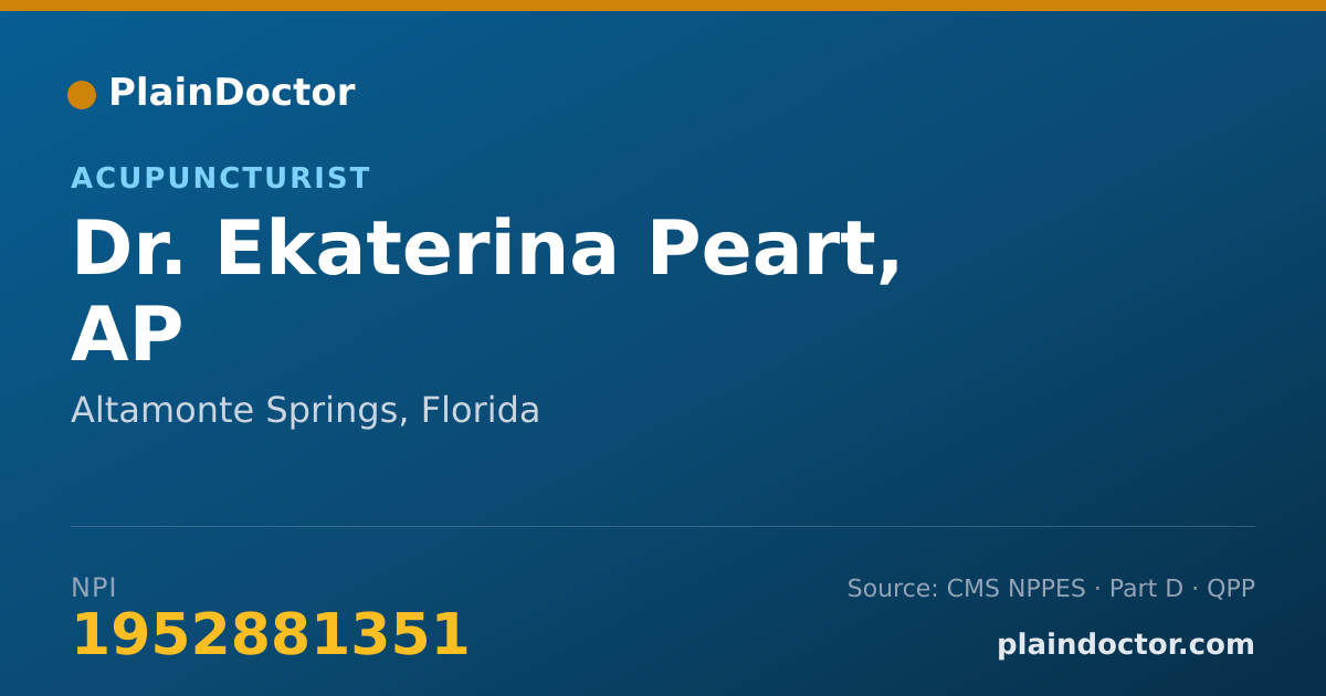 Shareable card for Ekaterina Peart, AP - Acupuncturist, Altamonte Springs, FL