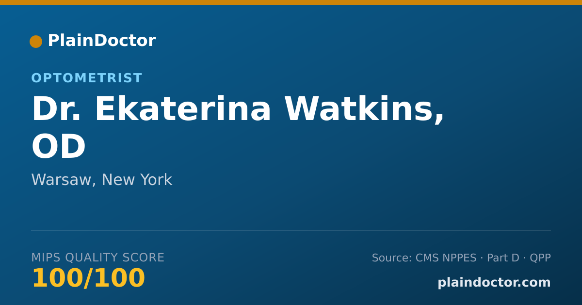 Shareable card for Ekaterina Watkins, OD - Optometrist, Warsaw, NY