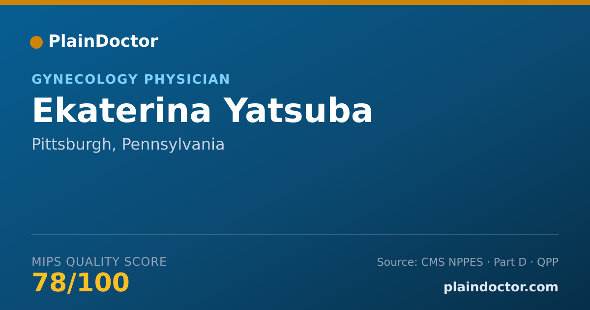 Shareable card for Ekaterina Yatsuba - Gynecology Physician, Pittsburgh, PA