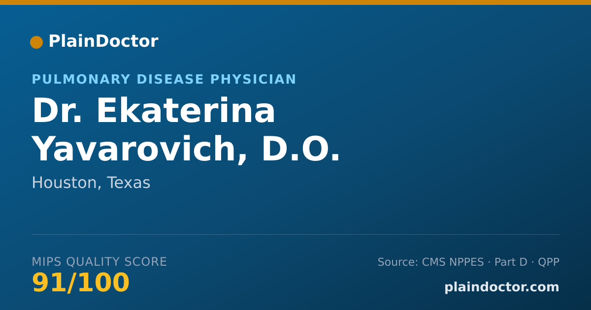 Shareable card for Ekaterina Yavarovich, D.O. - Pulmonary Disease Physician, Houston, TX