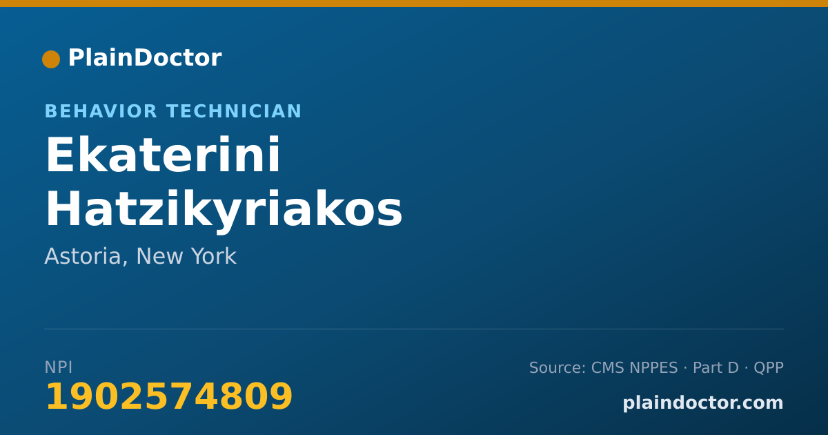 Shareable card for Ekaterini Hatzikyriakos - Behavior Technician, Astoria, NY