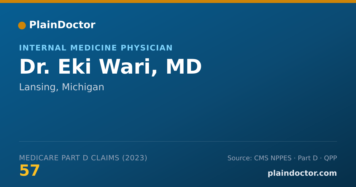 Shareable card for Eki Wari, MD - Internal Medicine Physician, Lansing, MI