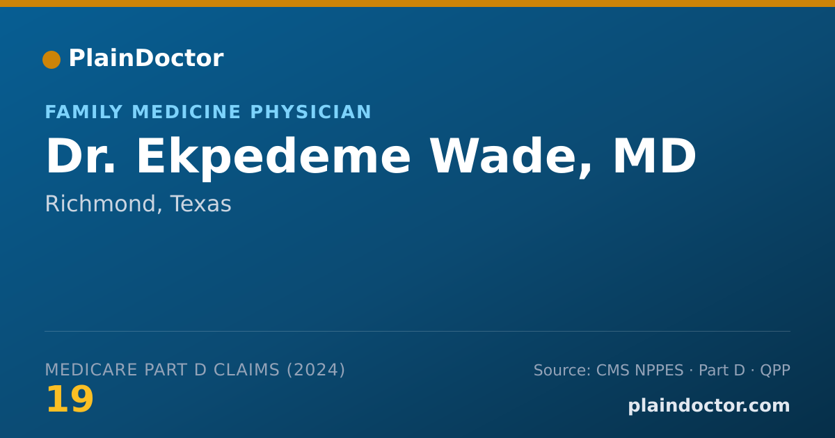 Shareable card for Ekpedeme Wade, MD - Family Medicine Physician, Richmond, TX