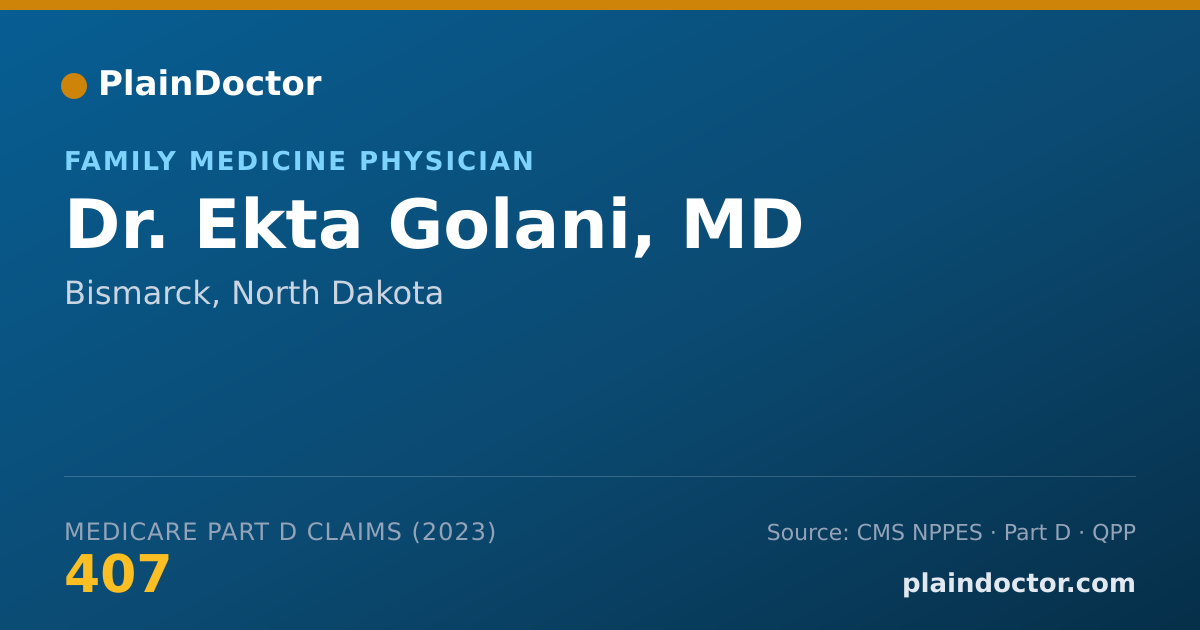 Shareable card for Ekta Golani, MD - Family Medicine Physician, Bismarck, ND
