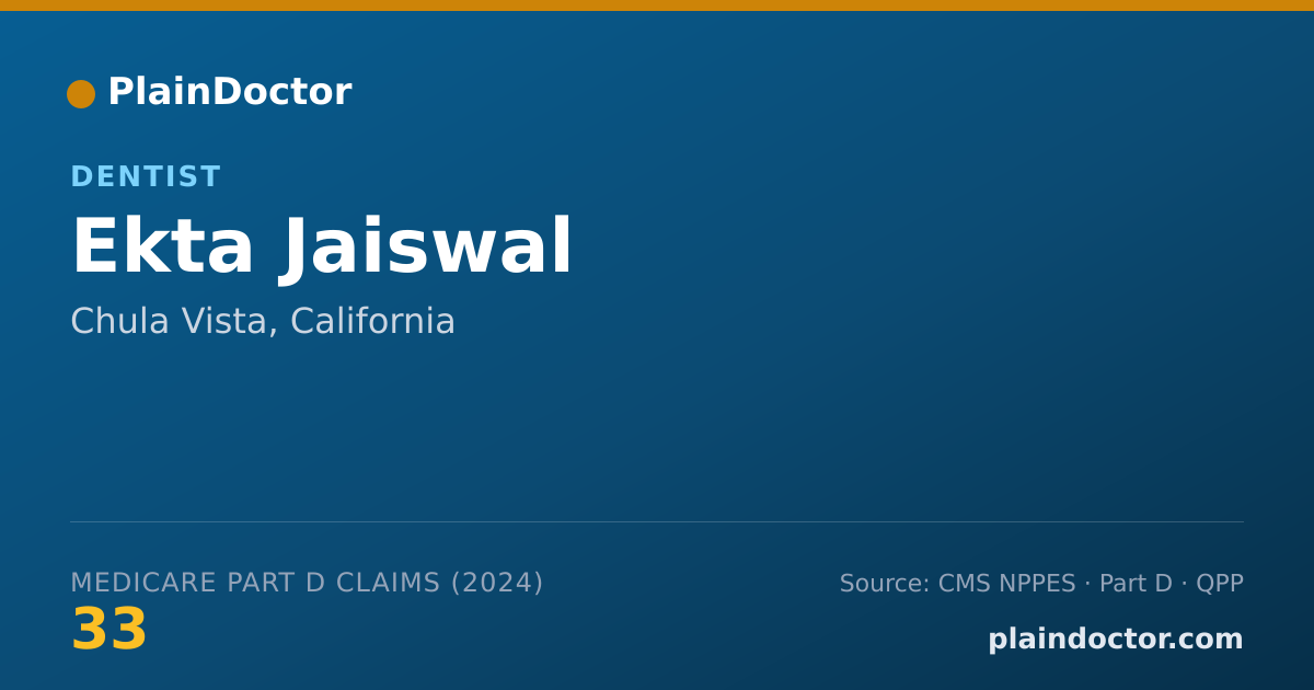 Shareable card for Ekta Jaiswal - Dentist, Chula Vista, CA