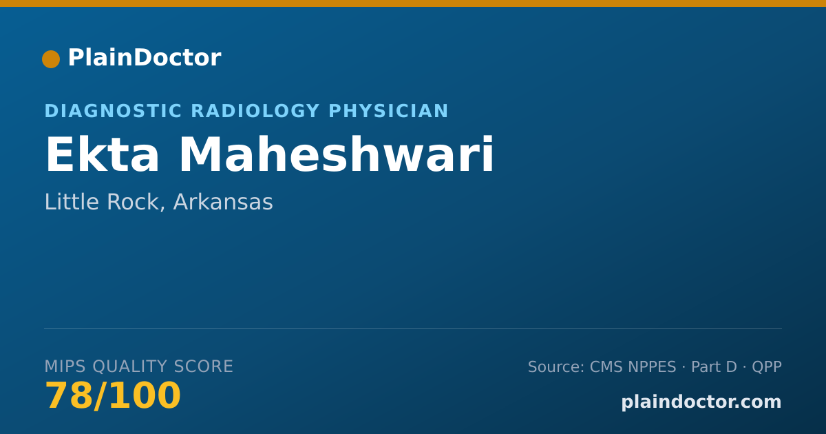 Shareable card for Ekta Maheshwari - Diagnostic Radiology Physician, Little Rock, AR
