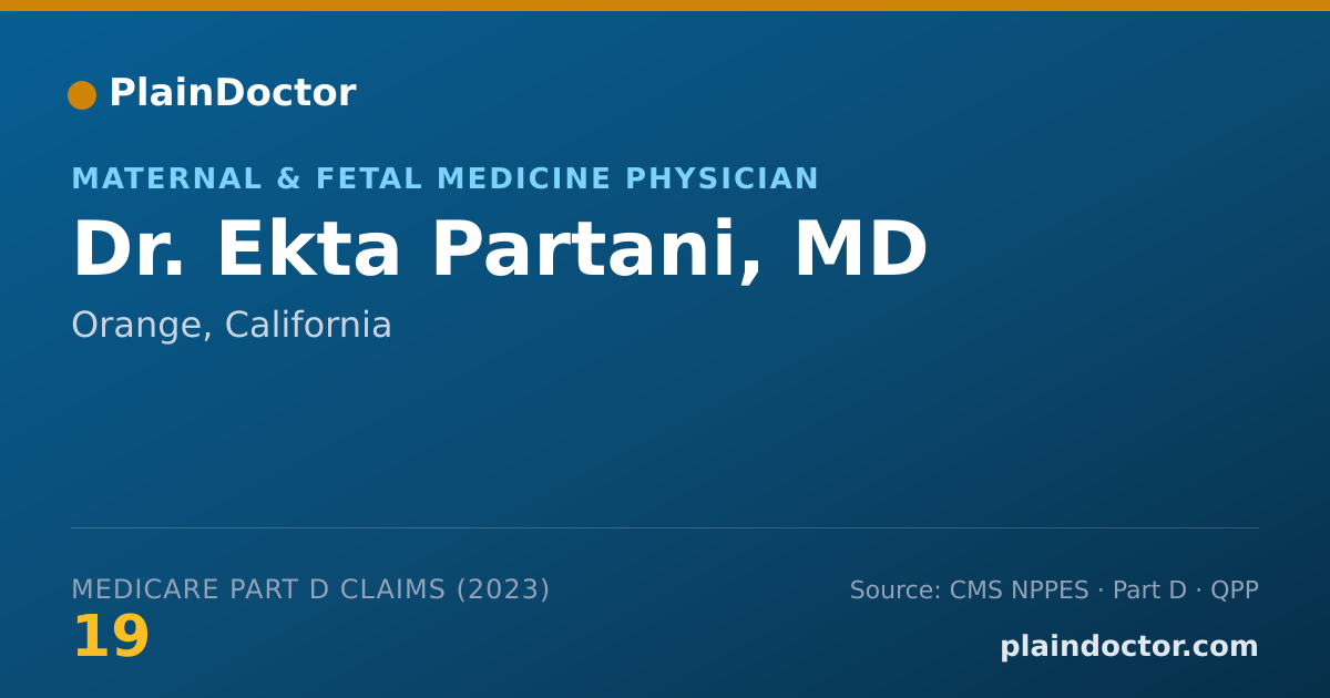 Shareable card for Ekta Partani, MD - Maternal & Fetal Medicine Physician, Orange, CA